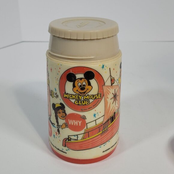 Disney Mickey Mouse Club Vintage Metal Lunchbox With Matching Thermos 1970s - Picture 8 of 16